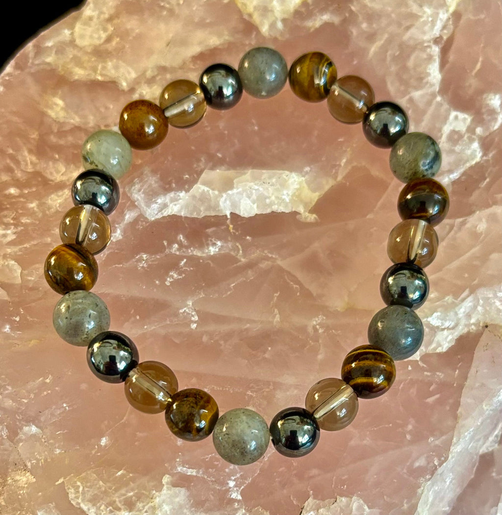 Tiger's Eye, Labradorite, Hematite, Smoky Quartz Protection Bracelet – Strength, Clarity & Grounding | | Wiccan Center