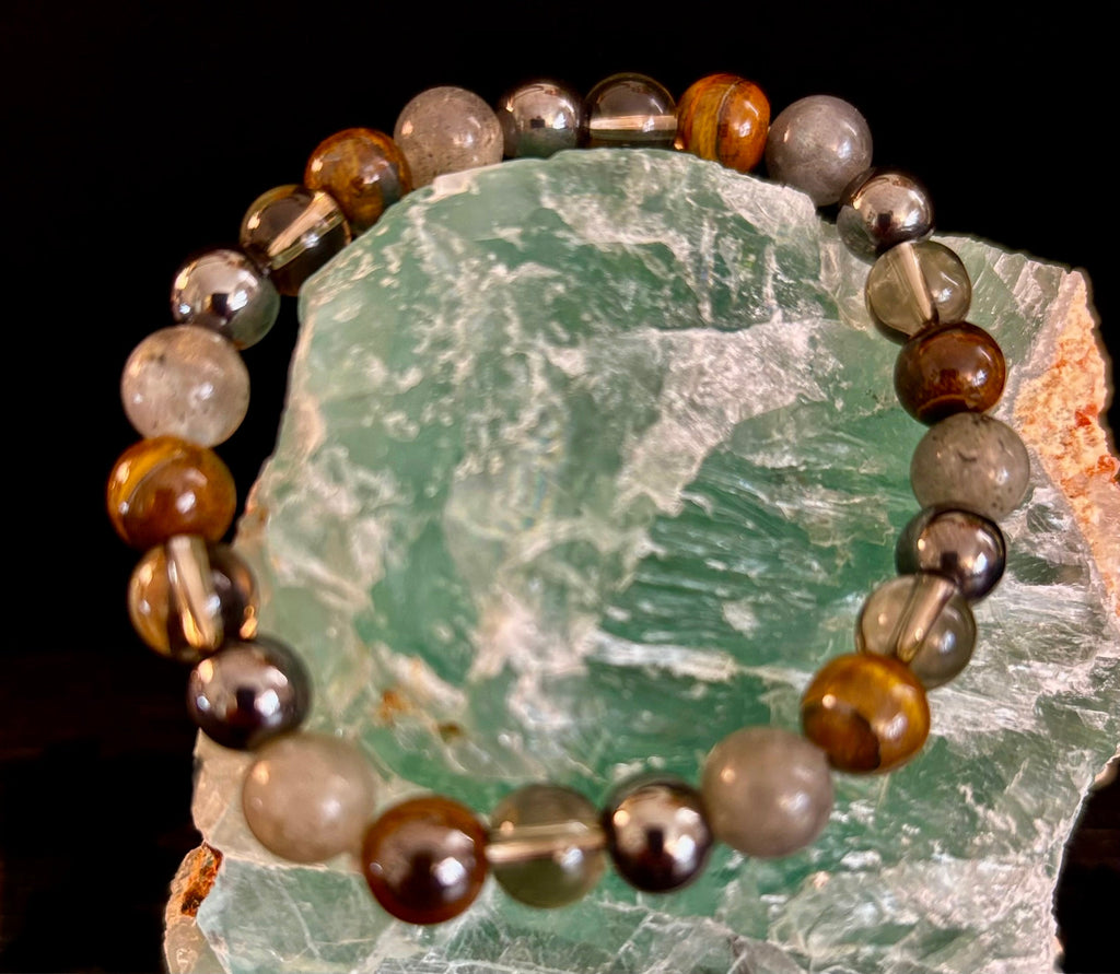 Tiger's Eye, Labradorite, Hematite, Smoky Quartz Protection Bracelet – Strength, Clarity & Grounding | | Wiccan Center