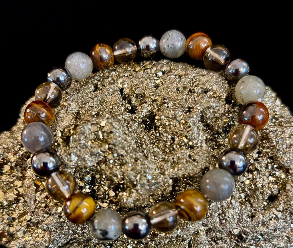 Tiger's Eye, Labradorite, Hematite, Smoky Quartz Protection Bracelet – Strength, Clarity & Grounding | | Wiccan Center