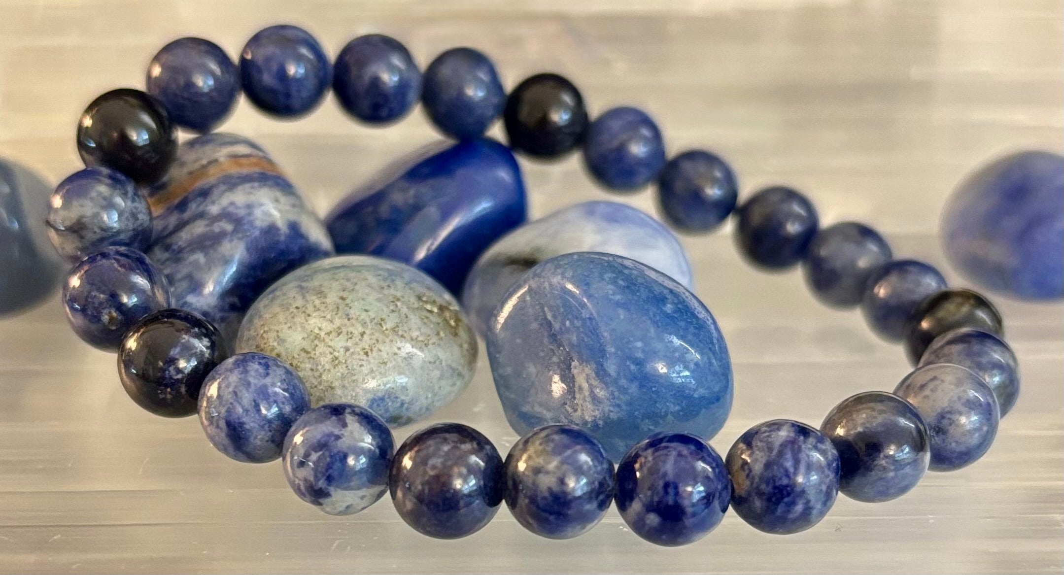 Sodalite Gemstone Bracelet – Intuition, Truth & Emotional Balance (Small to Large Wrist Size Options) | | Wiccan Center