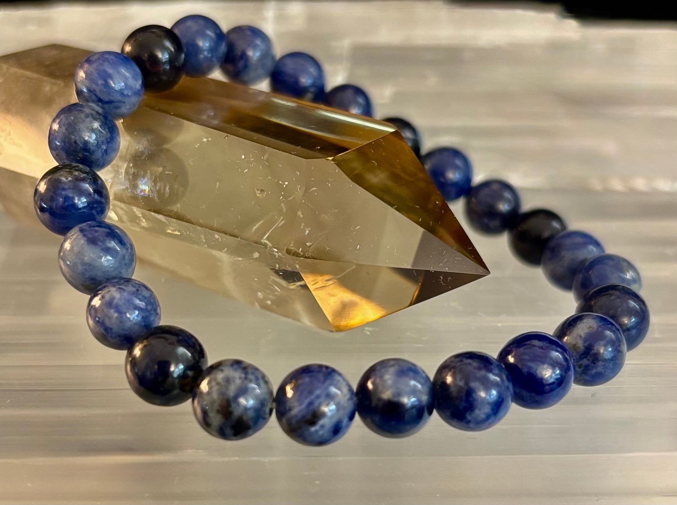 Sodalite Gemstone Bracelet – Intuition, Truth & Emotional Balance (Small to Large Wrist Size Options) | | Wiccan Center