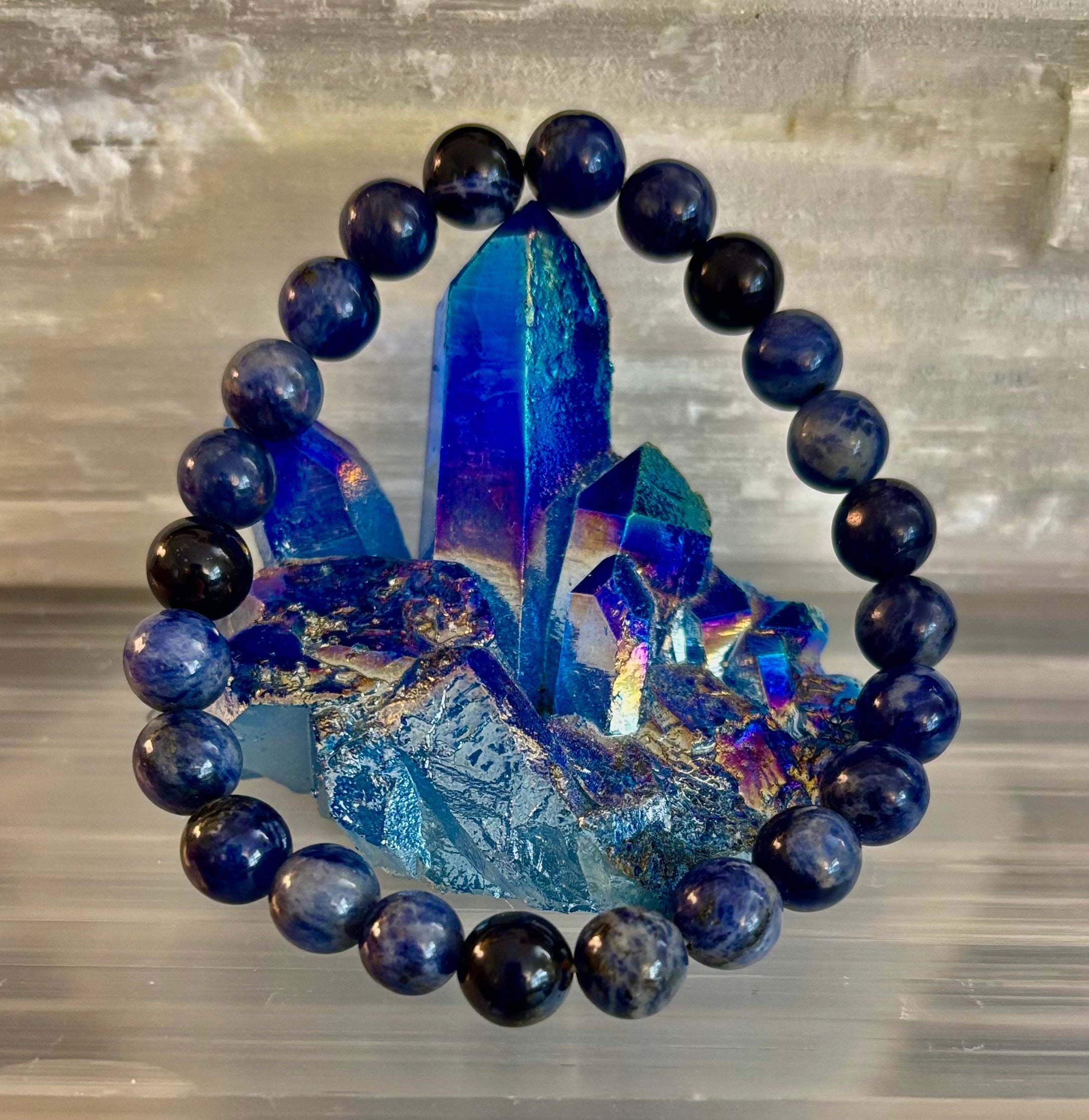 Sodalite Gemstone Bracelet – Intuition, Truth & Emotional Balance (Small to Large Wrist Size Options) | | Wiccan Center