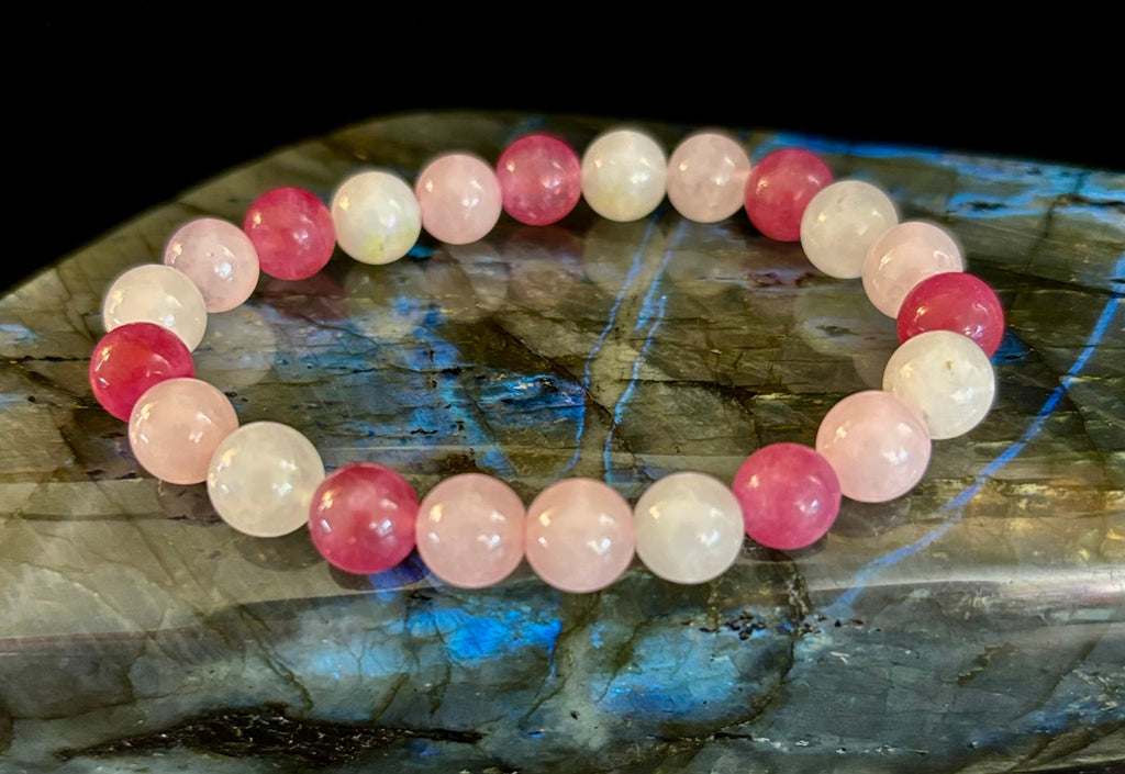 Attracting Love Bracelet – Moonstone, Rose Quartz & Strawberry Quartz | | Wiccan Center