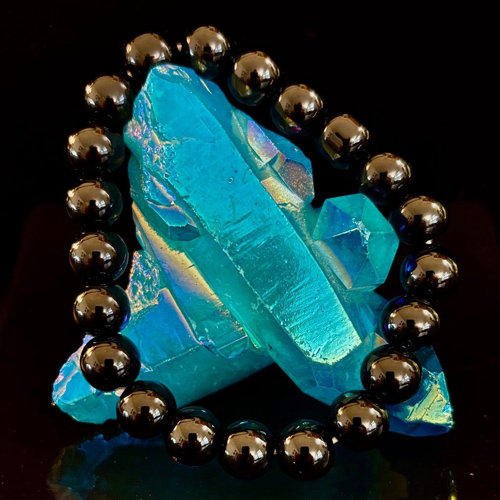 Black Onyx 8mm Reiki-Infused Protection & Grounding Bracelet (7.5” Medium Wrists) | | Wiccan Center