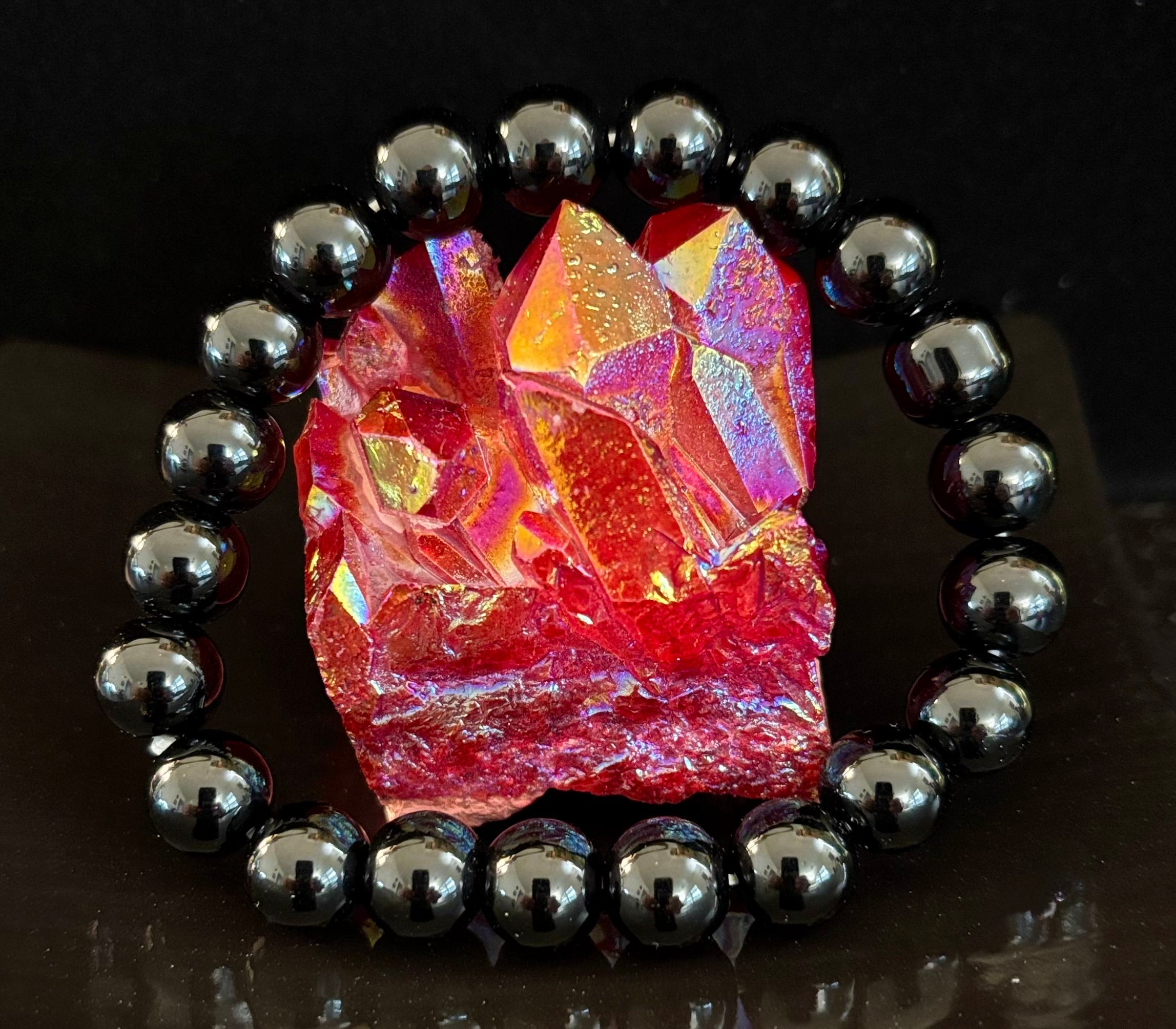 Black Onyx 8mm Reiki-Infused Protection & Grounding Bracelet (7.5” Medium Wrists) | | Wiccan Center