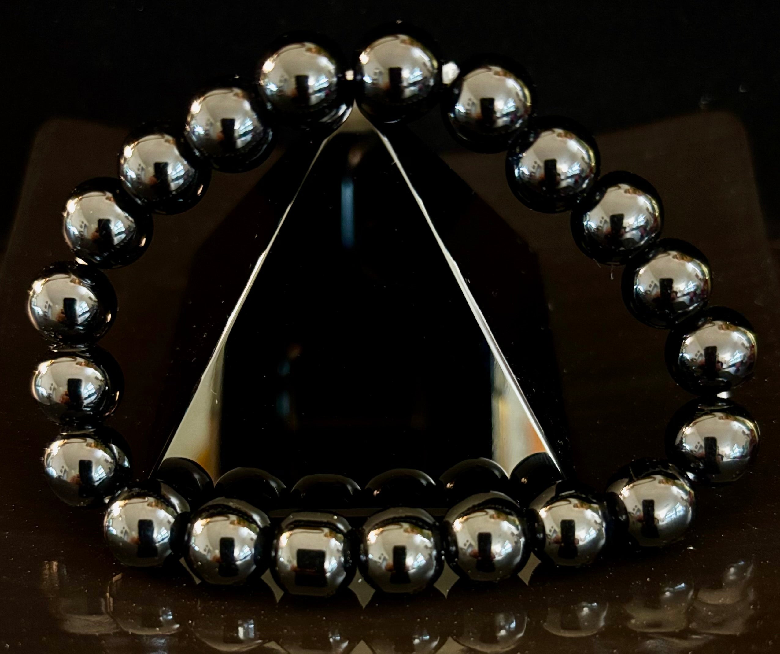 Black Onyx 8mm Reiki-Infused Protection & Grounding Bracelet (7.5” Medium Wrists) | | Wiccan Center