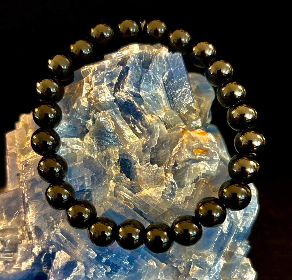 Black Onyx 8mm Reiki-Infused Protection & Grounding Bracelet (7.5” Medium Wrists) | | Wiccan Center