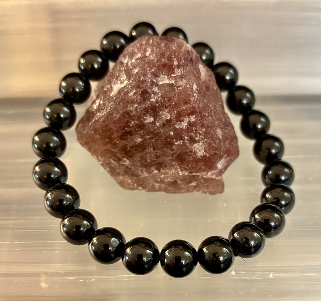 Black Tourmaline Bracelet – Protection, Grounding & Energy Shield (Medium to Large Wrists) | | Wiccan Center