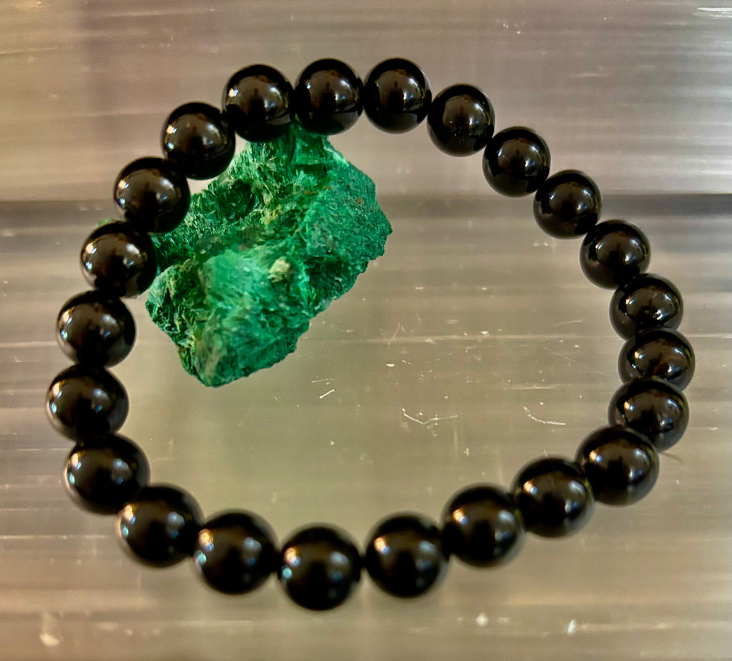 Black Tourmaline Bracelet – Protection, Grounding & Energy Shield (Medium to Large Wrists) | | Wiccan Center