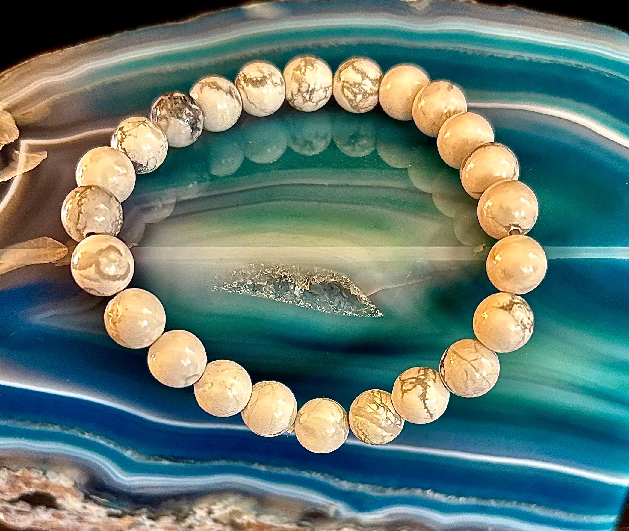 White Howlite Bracelet – Calm, Clarity & Inner Peace | | Wiccan Center