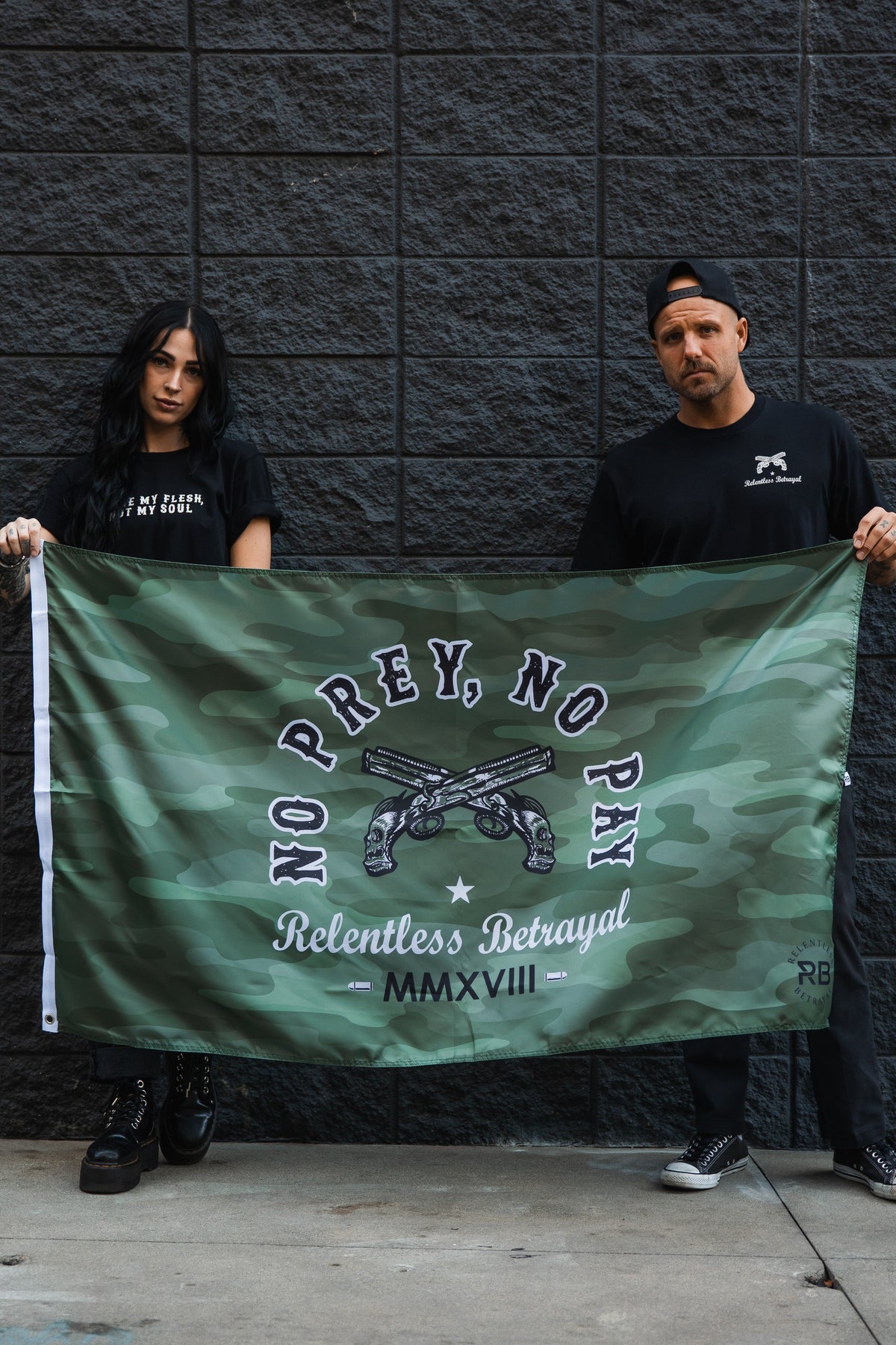No Prey, No Pay Camo Flag | | Wiccan Center