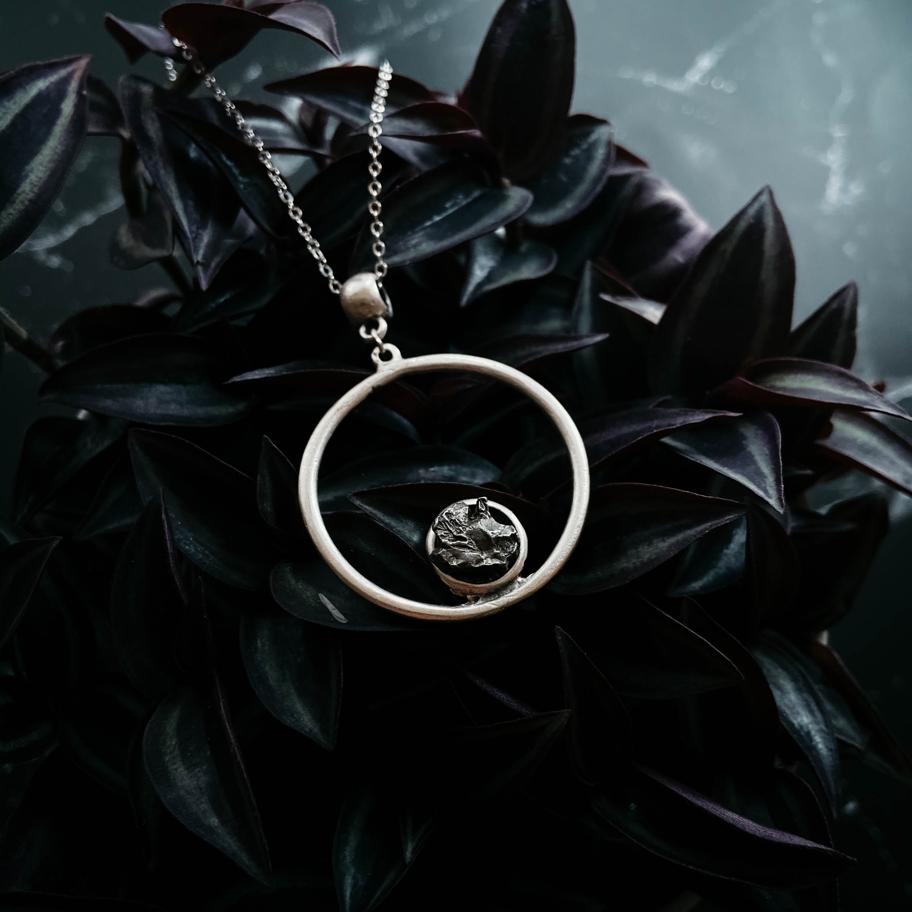 Circle Necklace with Authentic Raw Meteorite | Necklace | Wiccan Center
