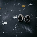 Pear Shaped Teardrop Meteorite Stud Earrings | Earrings | Wiccan Center