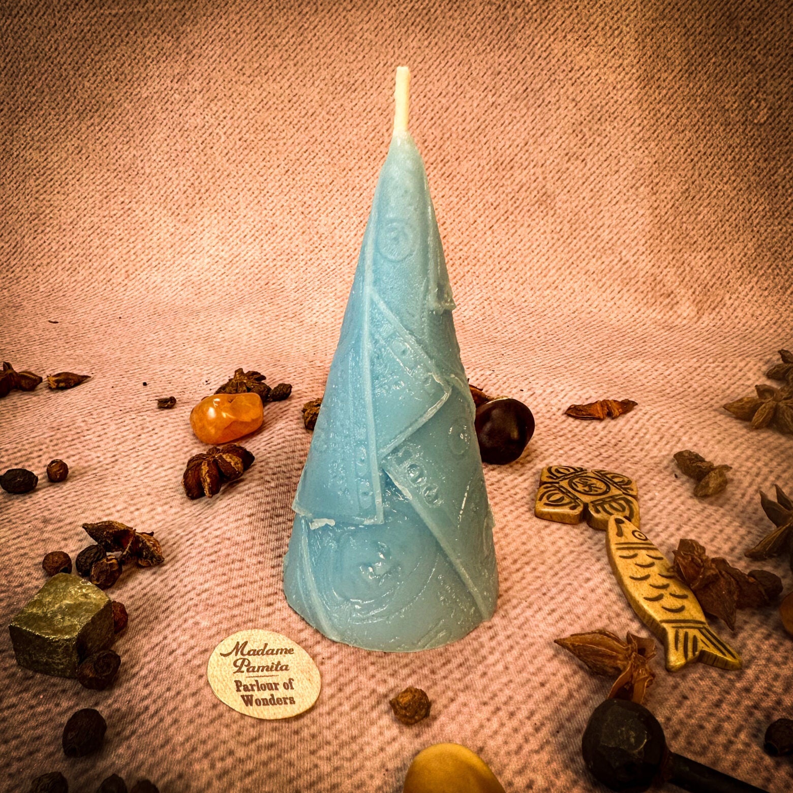 Beeswax Money Maker Spell Candle - Prosperity & Abundance Magic | Beeswax Candle | Wiccan Center