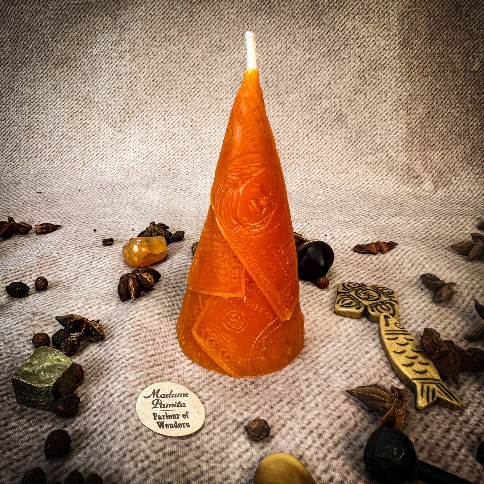 Beeswax Money Maker Spell Candle - Prosperity & Abundance Magic | Beeswax Candle | Wiccan Center