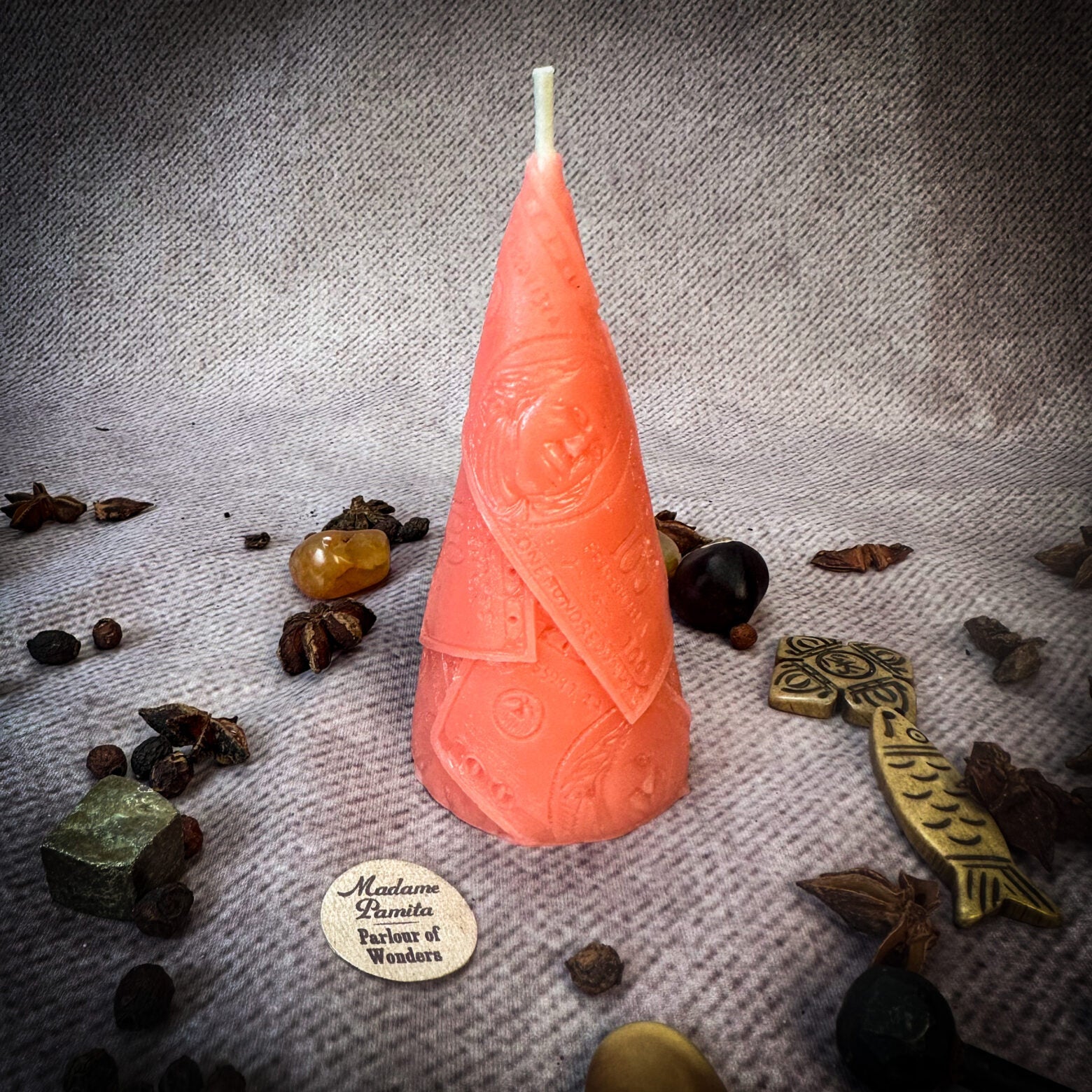 Beeswax Money Maker Spell Candle - Prosperity & Abundance Magic | Beeswax Candle | Wiccan Center
