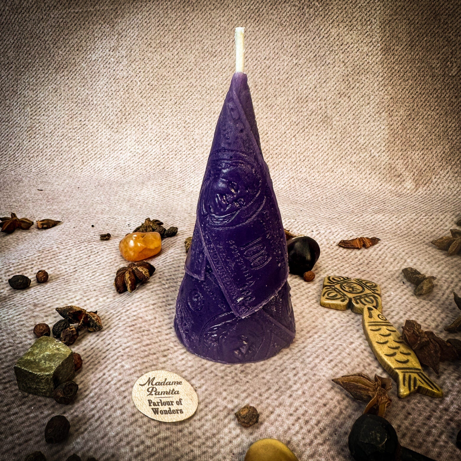 Beeswax Money Maker Spell Candle - Prosperity & Abundance Magic | Beeswax Candle | Wiccan Center