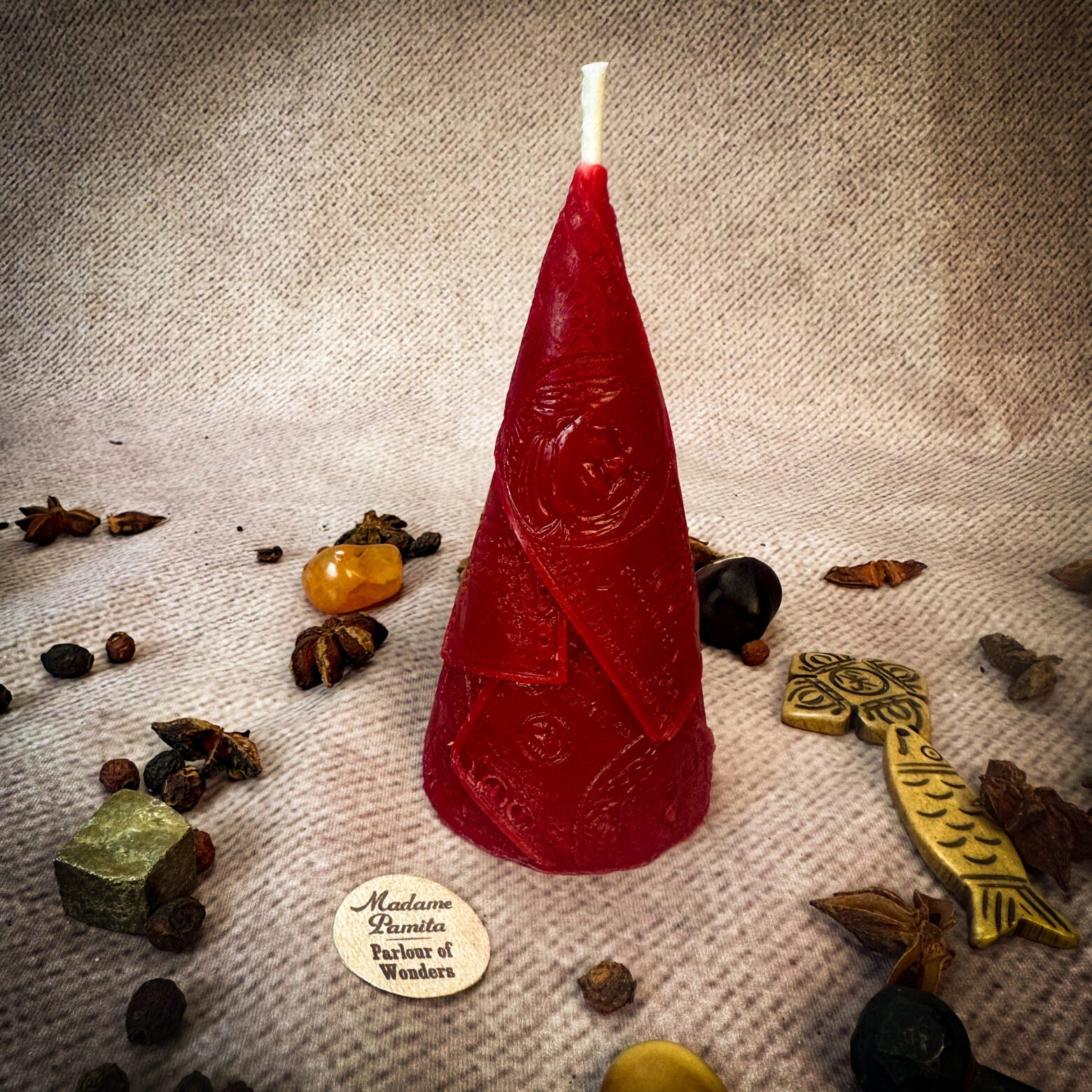 Beeswax Money Maker Spell Candle - Prosperity & Abundance Magic | Beeswax Candle | Wiccan Center