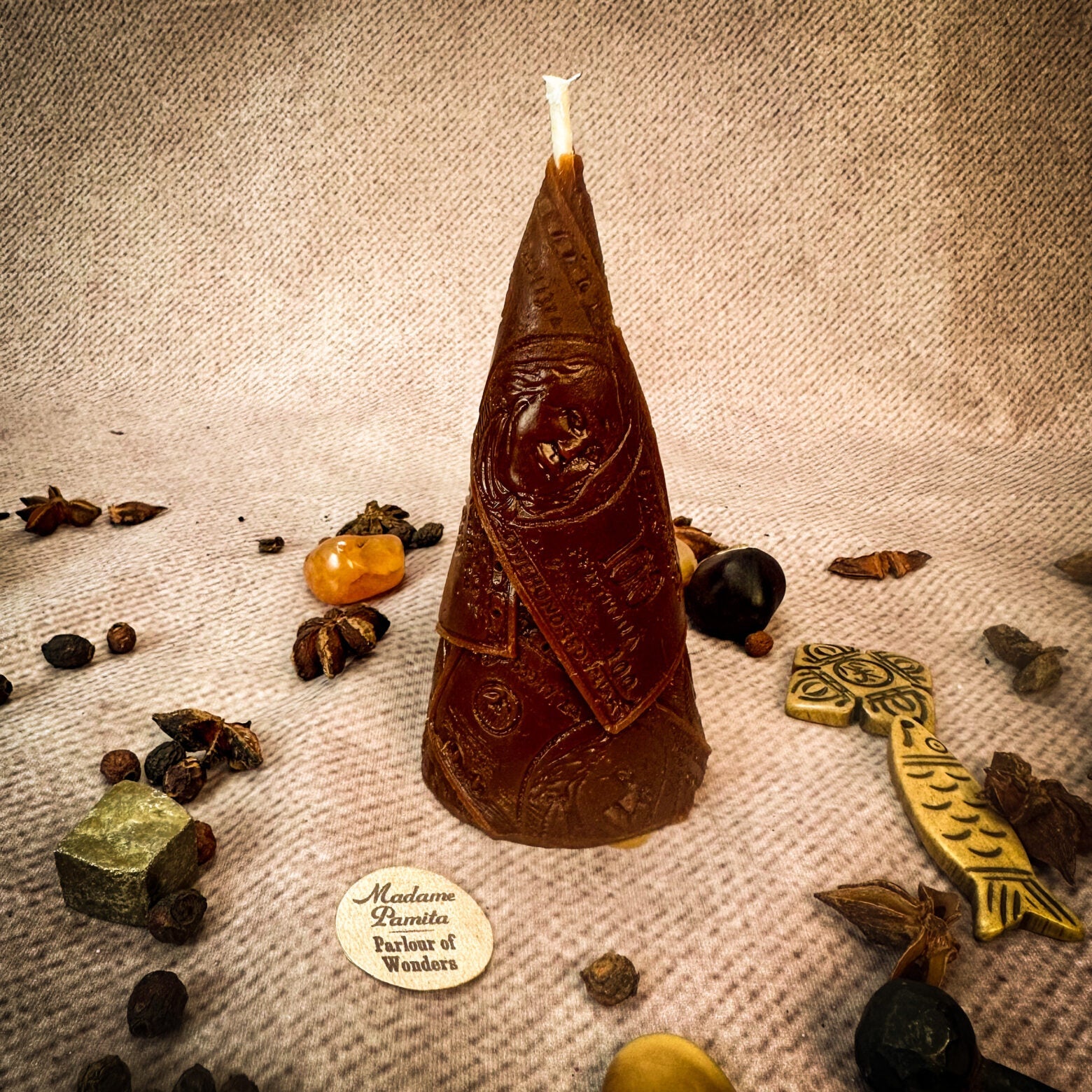 Beeswax Money Maker Spell Candle - Prosperity & Abundance Magic | Beeswax Candle | Wiccan Center