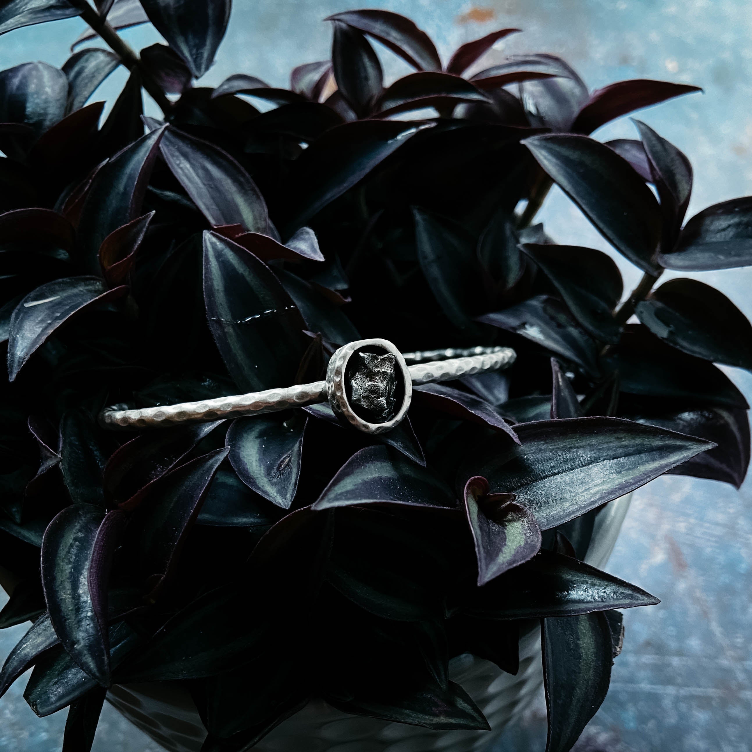Oval Meteorite Cuff Bracelet | Bracelet | Wiccan Center