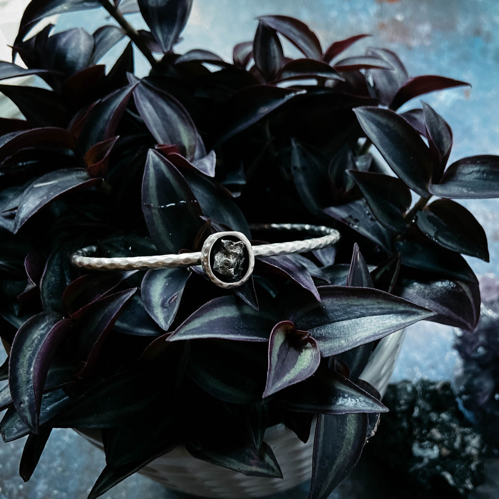 Oval Meteorite Cuff Bracelet | Bracelet | Wiccan Center