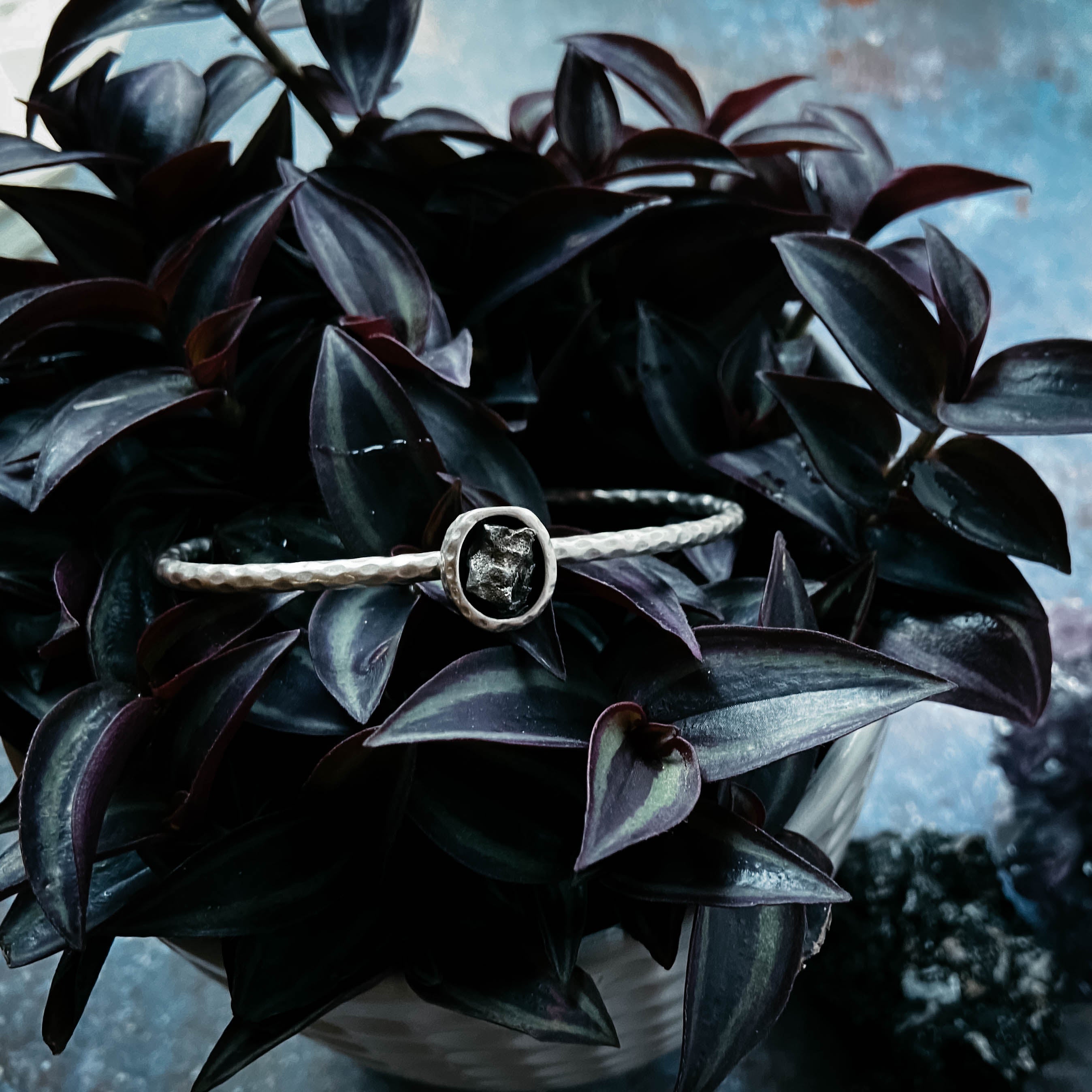 Oval Meteorite Cuff Bracelet | Bracelet | Wiccan Center