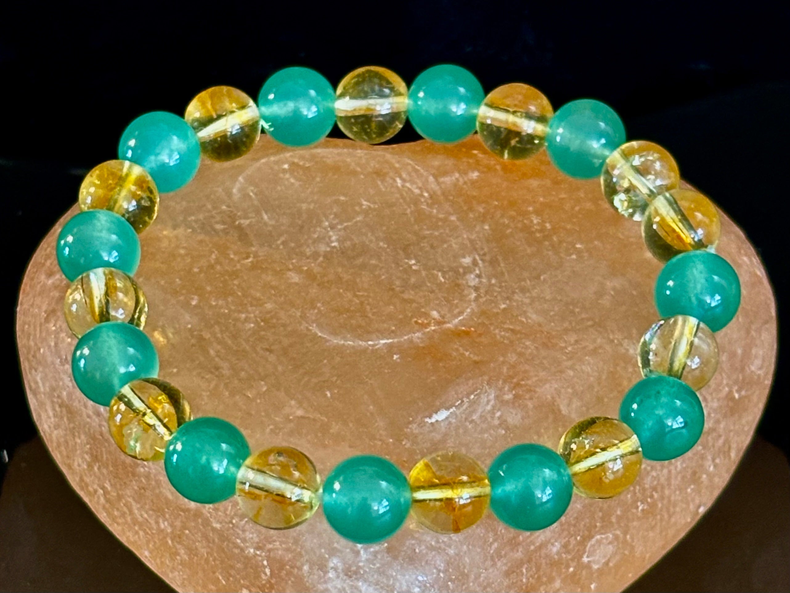 Citrine & Green Aventurine Natural Stone Bracelet | | Wiccan Center