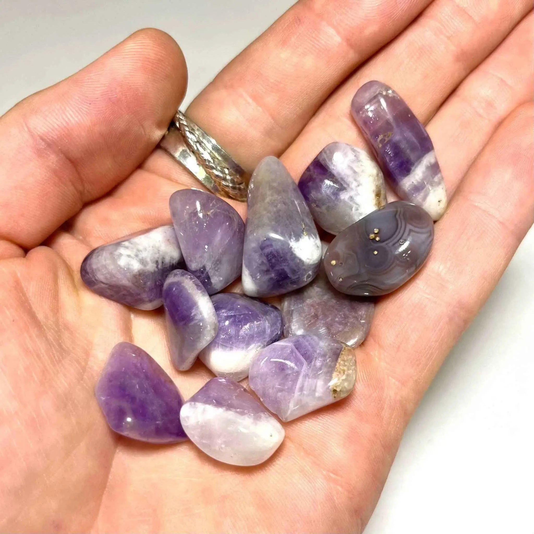 Chevron Amethyst Tumbled Stone | Tumbled Stones | Wiccan Center