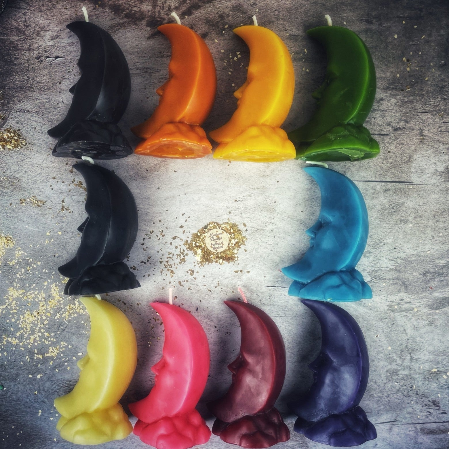 Beeswax Crescent Moon Spell Candle - Lunar Magic & Manifestation | Beeswax Candle | Wiccan Center