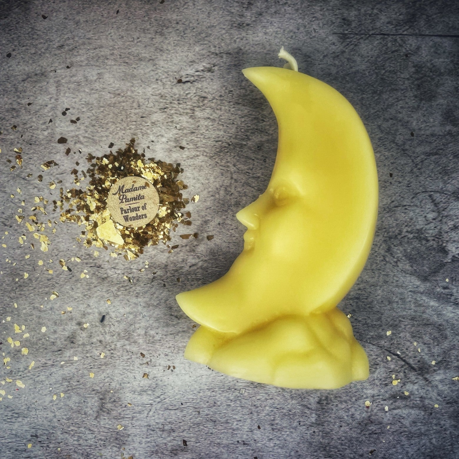 Beeswax Crescent Moon Spell Candle - Lunar Magic & Manifestation | Beeswax Candle | Wiccan Center