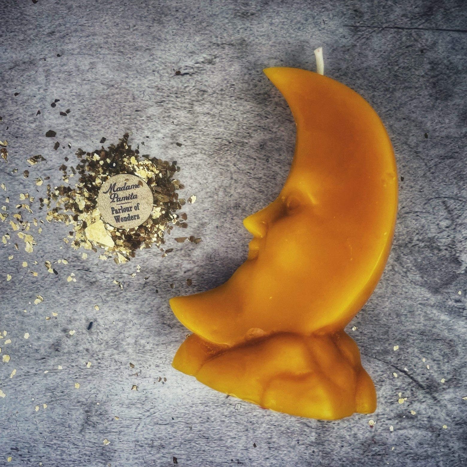 Beeswax Crescent Moon Spell Candle - Lunar Magic & Manifestation | Beeswax Candle | Wiccan Center
