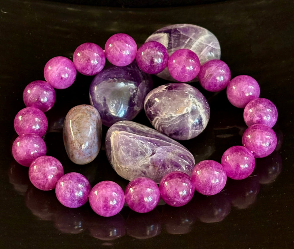 Natural Spodumene (Kunzite) 10mm Reiki-Infused Love & Emotional Healing Bracelet (Medium Wrist) | | Wiccan Center