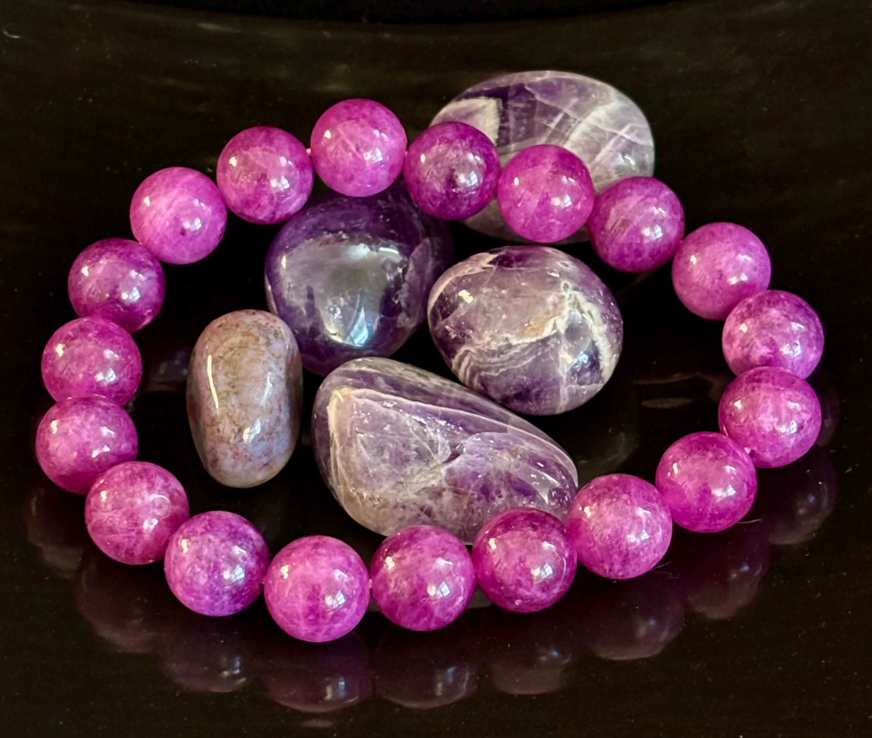 Natural Spodumene (Kunzite) 10mm Reiki-Infused Love & Emotional Healing Bracelet (Medium Wrist) | | Wiccan Center