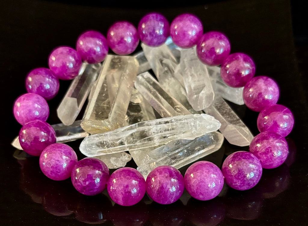 Natural Spodumene (Kunzite) 10mm Reiki-Infused Love & Emotional Healing Bracelet (Medium Wrist) | | Wiccan Center