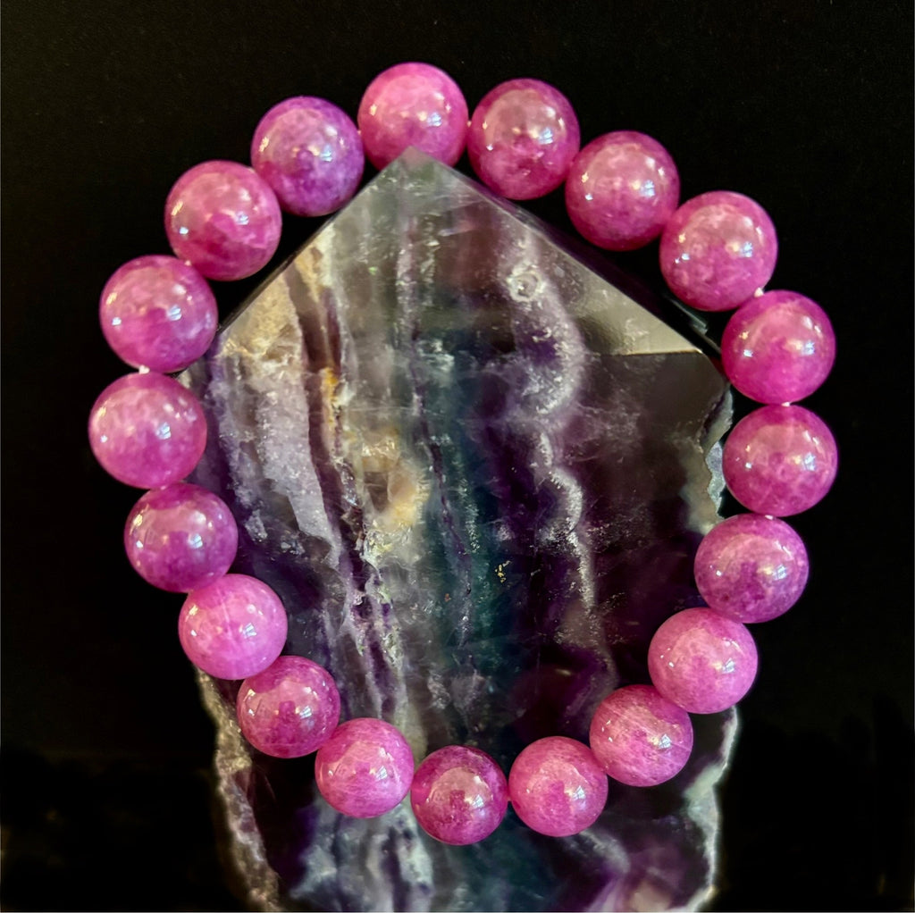 Natural Spodumene (Kunzite) 10mm Reiki-Infused Love & Emotional Healing Bracelet (Medium Wrist) | | Wiccan Center