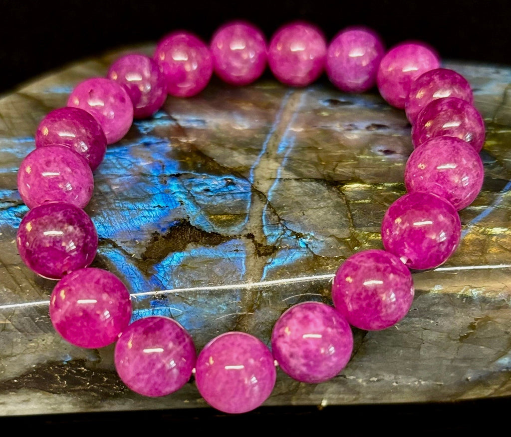 Natural Spodumene (Kunzite) 10mm Reiki-Infused Love & Emotional Healing Bracelet (Medium Wrist) | | Wiccan Center
