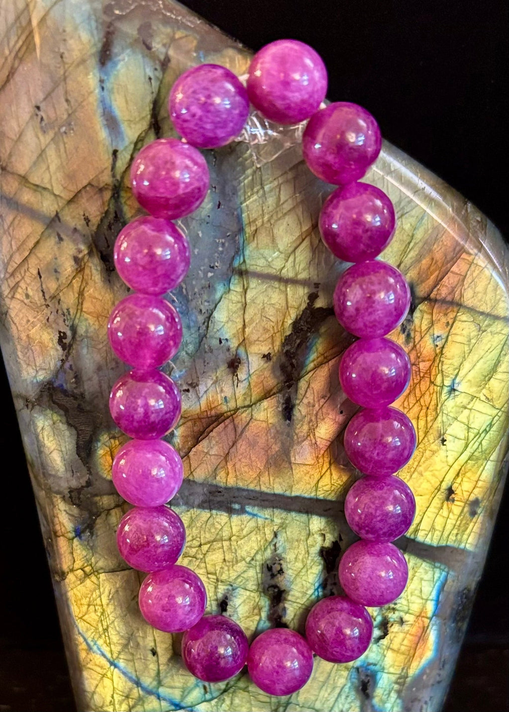 Natural Spodumene (Kunzite) 10mm Reiki-Infused Love & Emotional Healing Bracelet (Medium Wrist) | | Wiccan Center