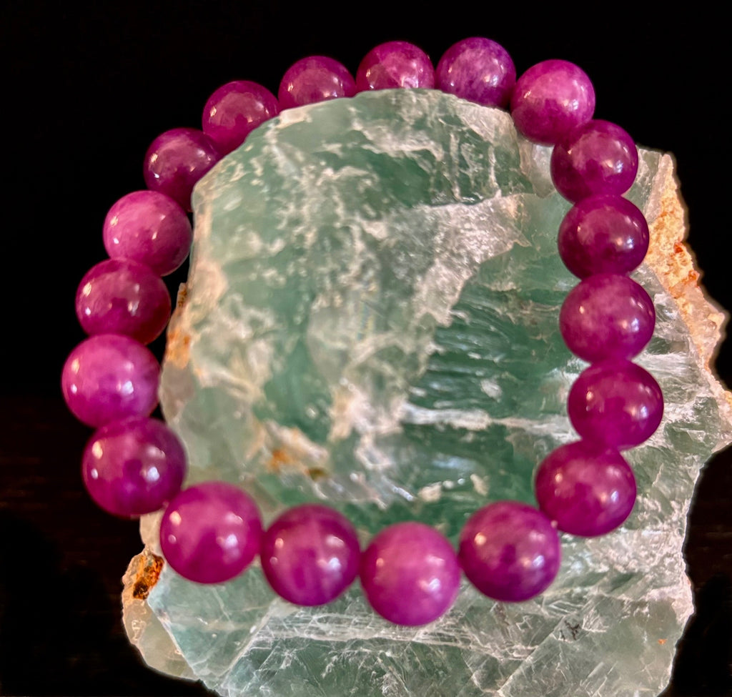 Natural Spodumene (Kunzite) 10mm Reiki-Infused Love & Emotional Healing Bracelet (Medium Wrist) | | Wiccan Center