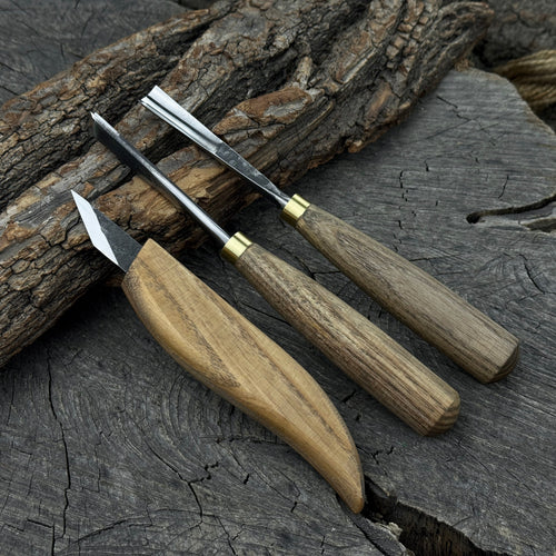 3-Piece Wood Carving Tool Set – For Geometric, Detail & Relief Carving | Tool Sets | Wiccan Center