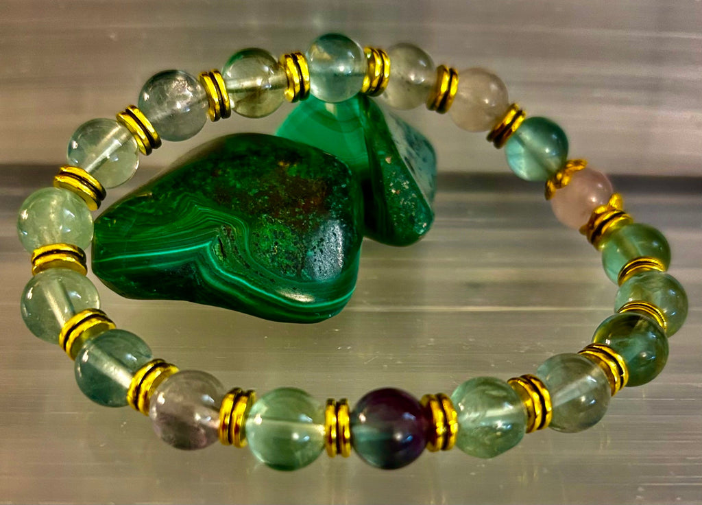 Find Your Calm with Our Inner Peace Rainbow Fluorite & Rose Quartz Bracelet | | Wiccan Center