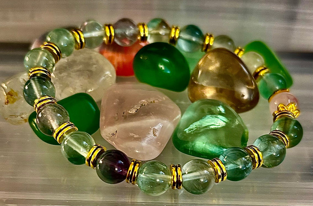 Find Your Calm with Our Inner Peace Rainbow Fluorite & Rose Quartz Bracelet | | Wiccan Center