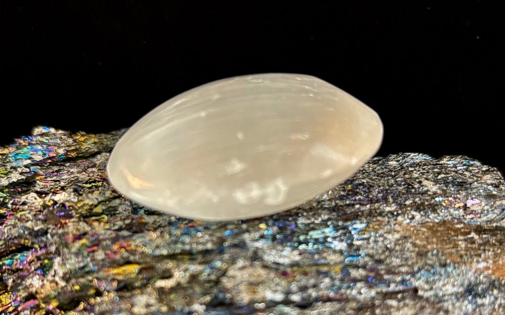 Selenite Palm Stone – 4cm (1.57") – Aura-Cleansing Crystal for Energy Healing & Clarity | | Wiccan Center