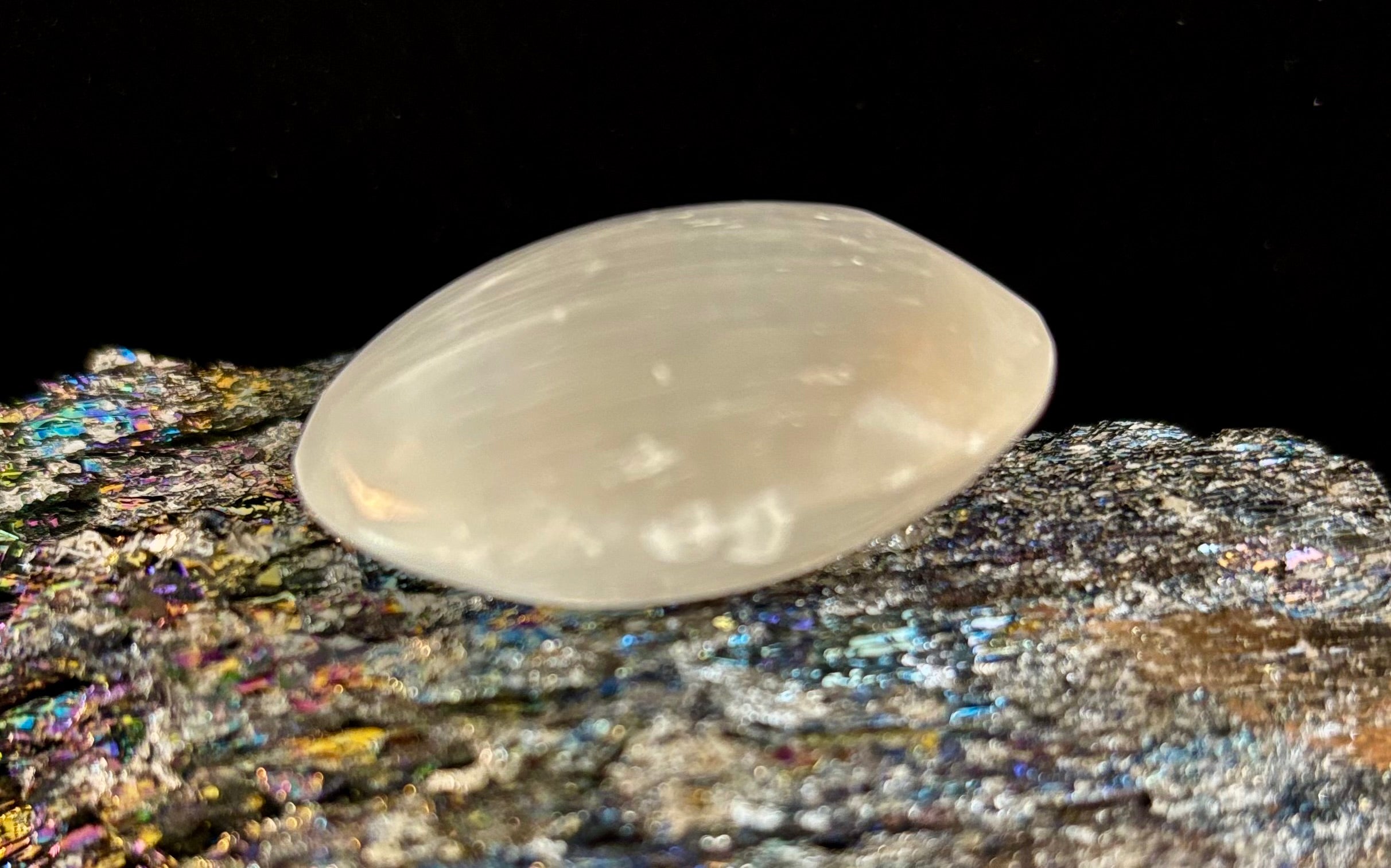 Selenite Palm Stone – 4cm (1.57") – Aura-Cleansing Crystal for Energy Healing & Clarity | | Wiccan Center