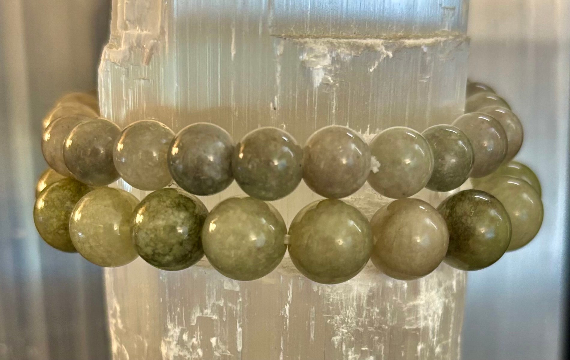 Jade Abundance & Prosperity Bracelet – 8mm or 10mm Beads (Medium to Large Wrists) | | Wiccan Center