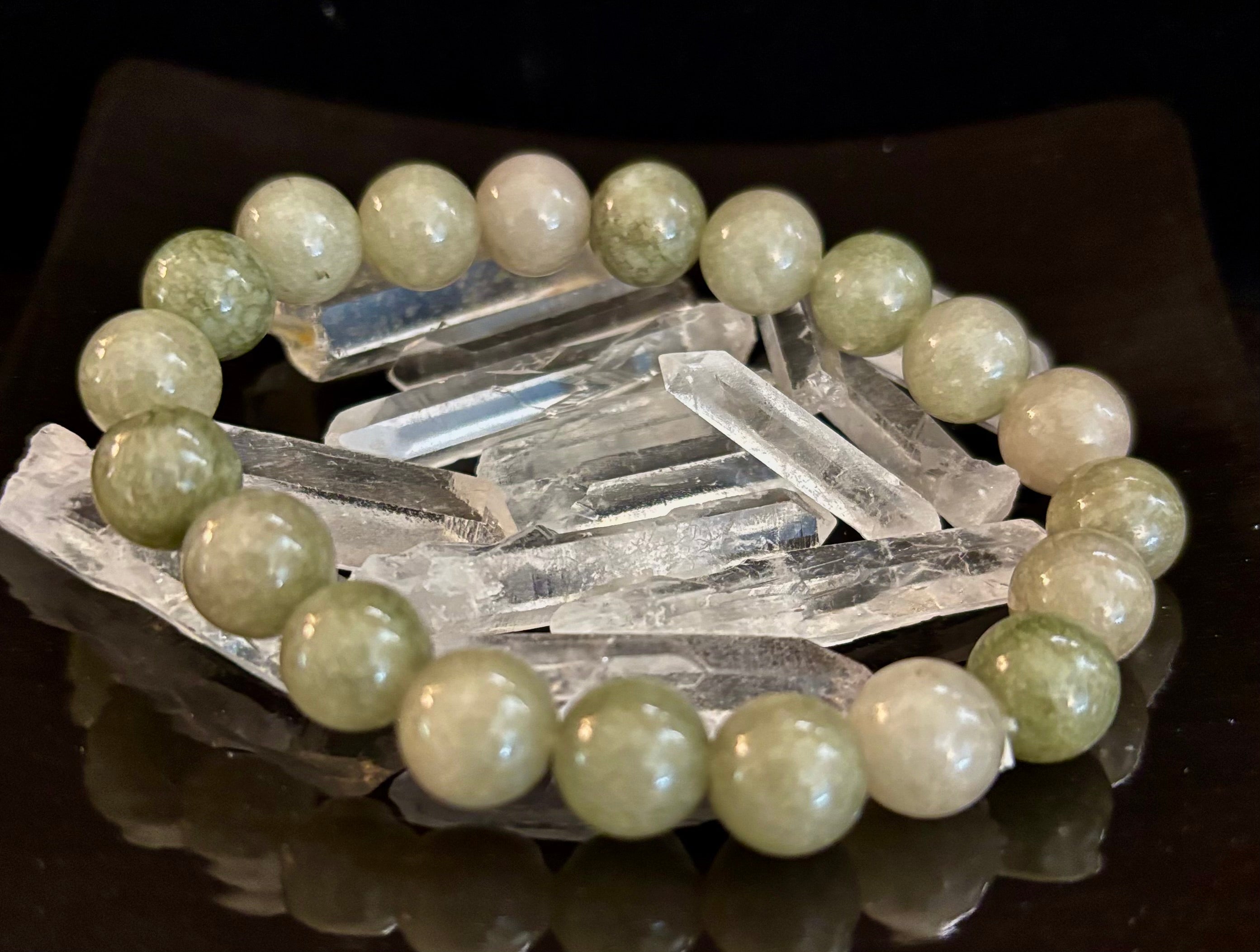 Jade Abundance & Prosperity Bracelet – 8mm or 10mm Beads (Medium to Large Wrists) | | Wiccan Center
