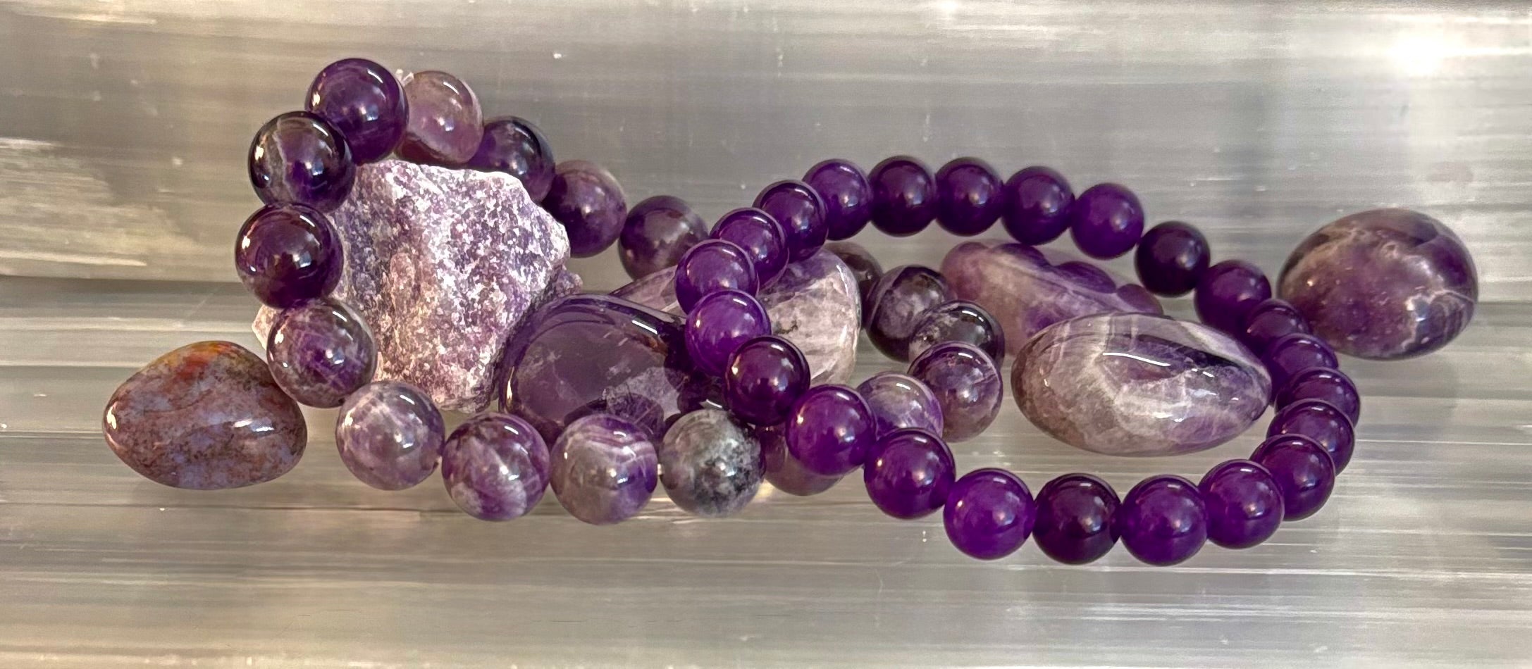 Natural Amethyst Healing Bracelet – 8mm, 10mm, or 12mm Beads | | Wiccan Center