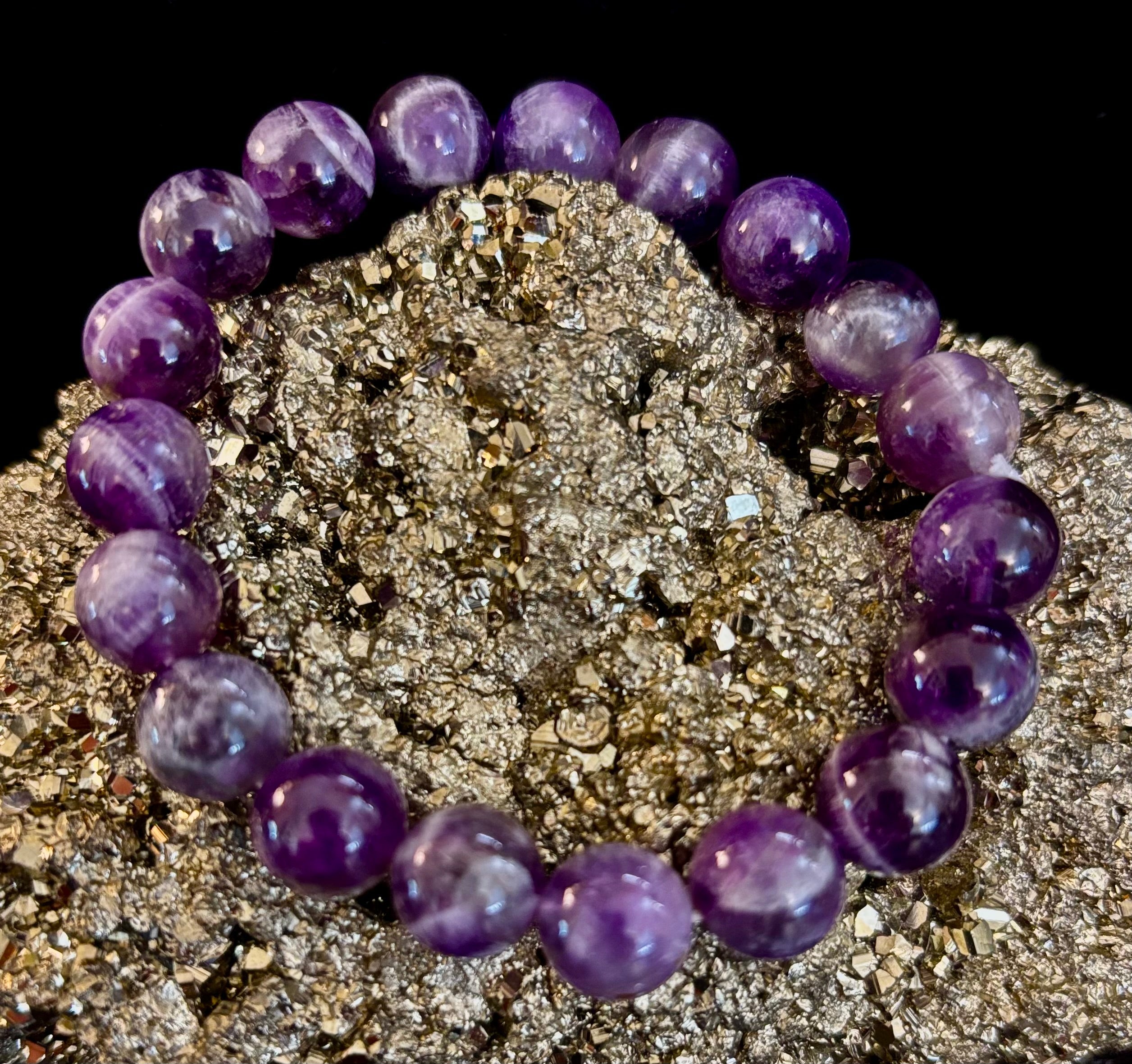 Natural Amethyst Healing Bracelet – 8mm, 10mm, or 12mm Beads | | Wiccan Center