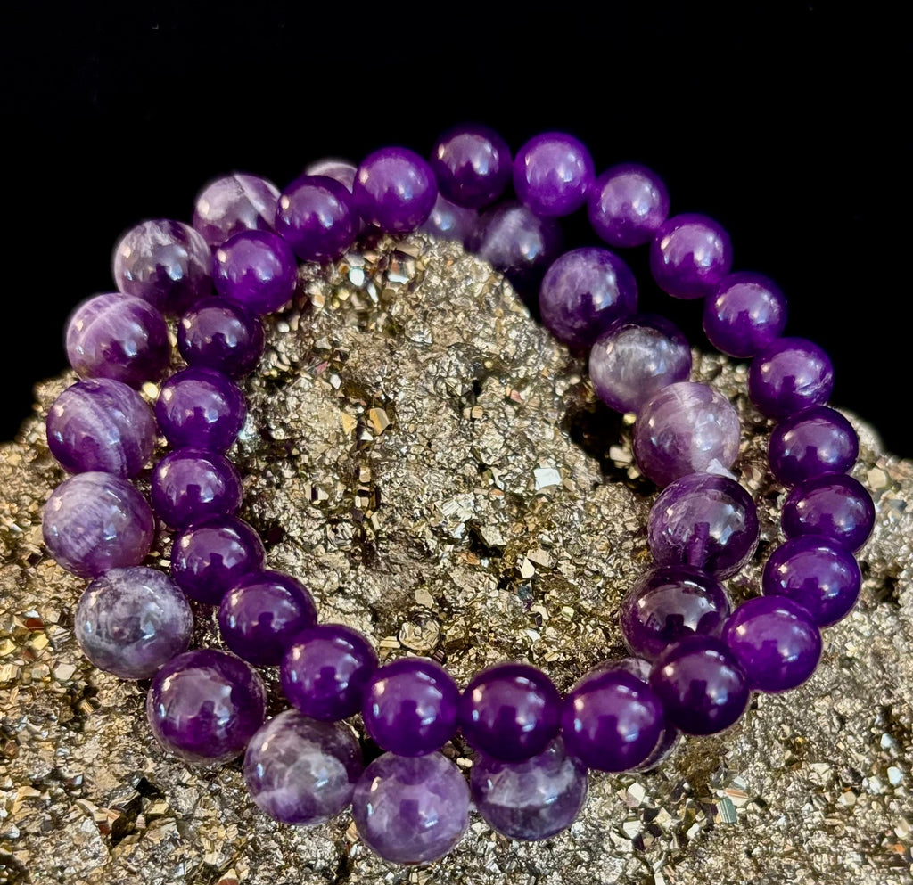 Natural Amethyst Healing Bracelet – 8mm, 10mm, or 12mm Beads | | Wiccan Center