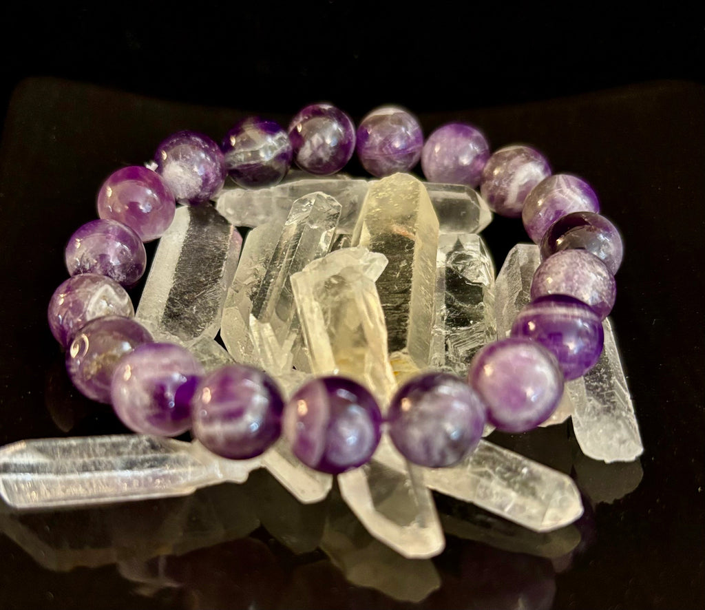 Natural Amethyst Healing Bracelet – 8mm, 10mm, or 12mm Beads | | Wiccan Center