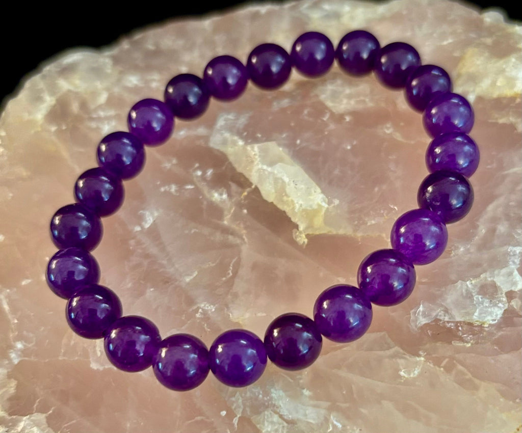 Natural Amethyst Healing Bracelet – 8mm, 10mm, or 12mm Beads | | Wiccan Center